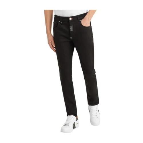 Sorte Slim Elastiske Jeans