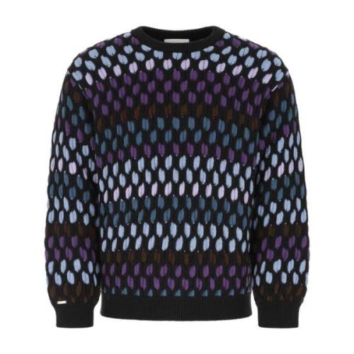 Broderet bomuldsblanding sweater