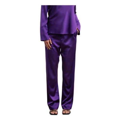 Ava silk trousers violet