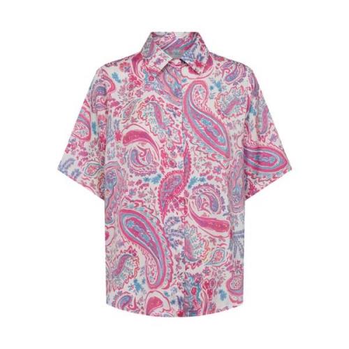 Kvinders Elin SS Skjorte - Pink Paisley