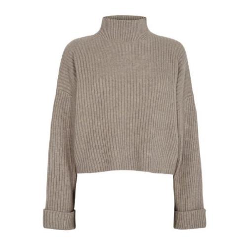 Turtle Neck Box Crop Sweater