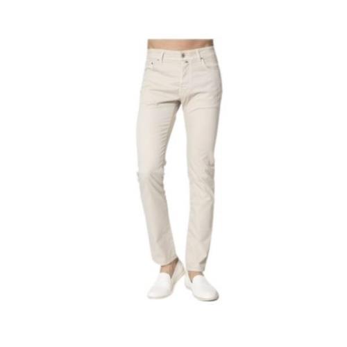 Slim Fit Cream Bomuld og Lyocell Jeans