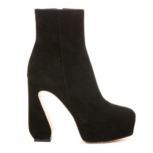 Sorte Kvinder Pump Booties med Sidelukning