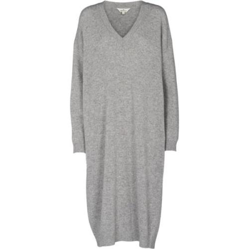 Basic Apparel - Lise V-Dress - Grey Melange