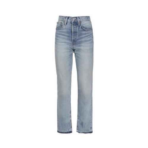 Højtaljede Straight Jeans