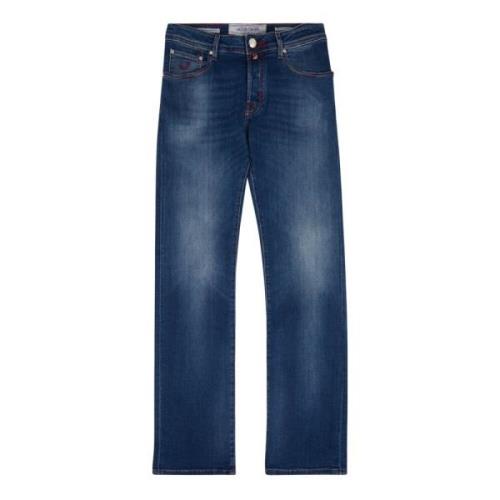 Luksus Indigo Stitch Straight Jeans