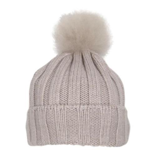 Vinter uldhat med cashmere pom pom