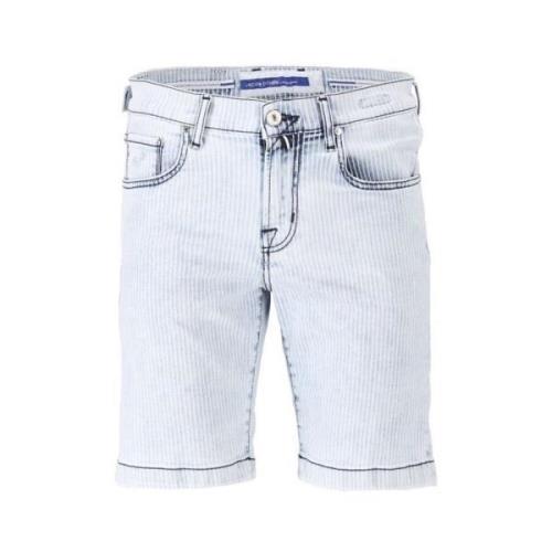 Stribet Denim Bermuda Shorts