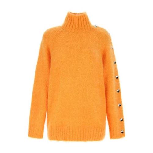 Orange mohair blander overdimensioneret sweater