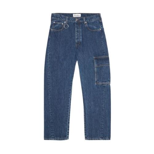 Denim Blue Washed Jeans med Twisted Syning