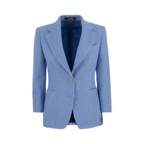 Linned Blazer med Tekstur