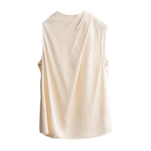 Silke Asymmetrisk Plisseret Tank Top