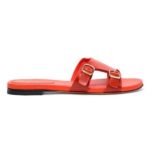 Læder dobbeltspænde sandal