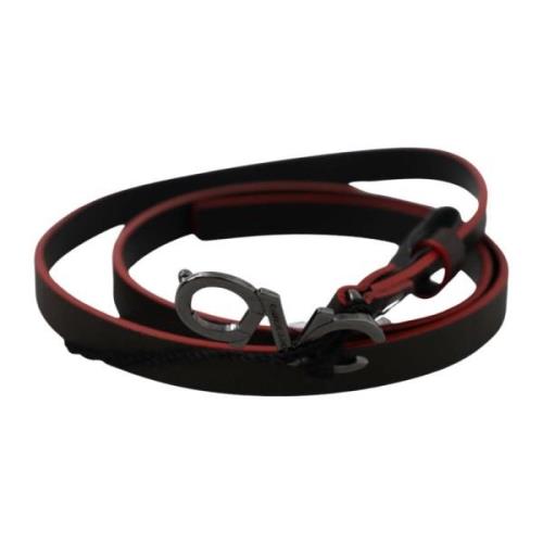 Black Maroon Skinny Leather Buckle Waist Belt