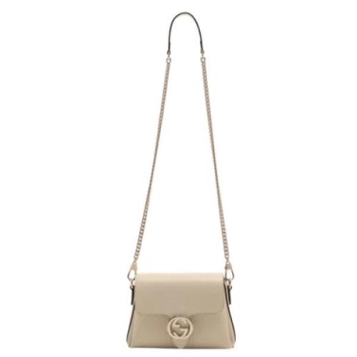 Beige Læder Gucci Skuldertaske