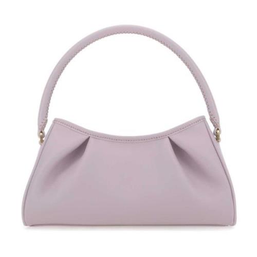 Lilac Leather Dimple Moon Shoulder Taske