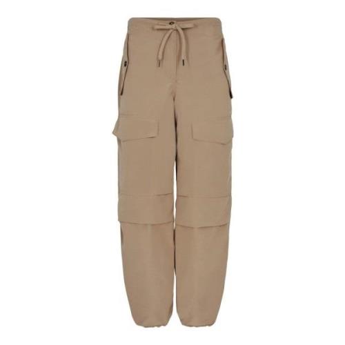 Beige Cargo Bukser med Justerbar Pasform