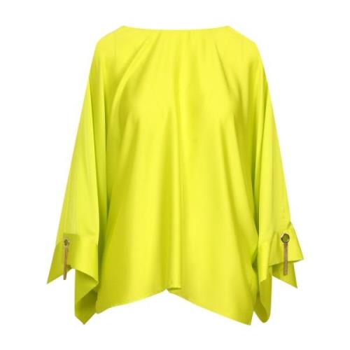 Lime Satin Batwing Blouse