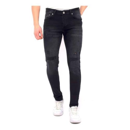 Jeans med slidte detaljer Slim Fit - DC-049