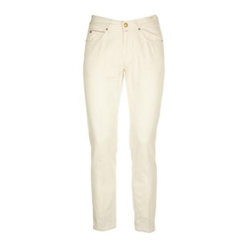 Slim-Fit Cream Jeans