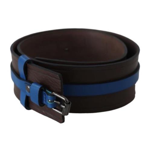 Brown Thin Blue Line Leather Buckle Belt