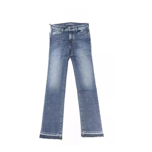 Blå Franset Slim Fit Jeans