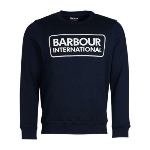 Marinebl? Sweatshirt med Stort Logo - Klassisk Stil