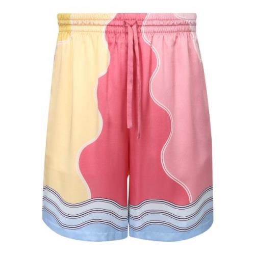 Printet Satin Bermuda Shorts