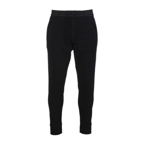 Sort og hvid bomulds sweatpants