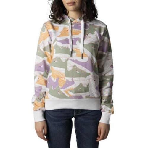 Grøn Print Hættetrøje Dame Sweatshirt