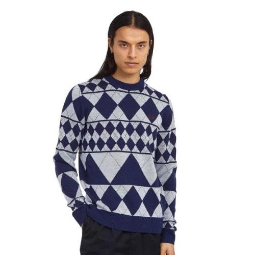 Panelet Argyle Crew Neck Sweater