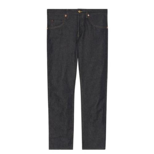 Horsebit slim-fit denim jeans