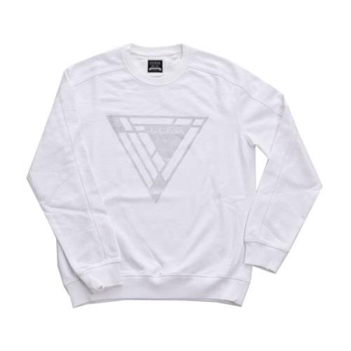 Logo Triangle Sweatshirt - Hvid, Lige Pasform, Lange Ærmer