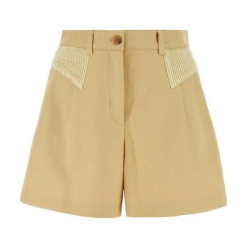 Cremefarvede bomuld bermuda shorts