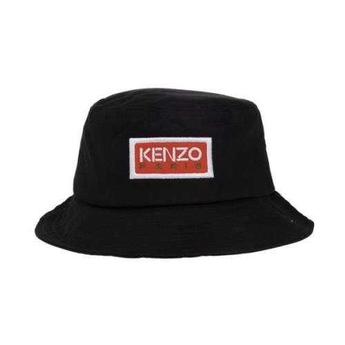 Sort bucket hat med logo