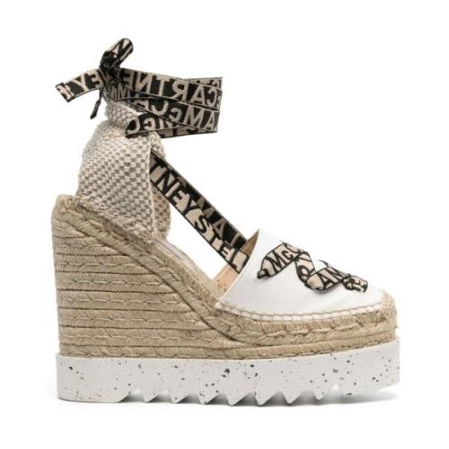 Beige Canvas Kilehæl Espadrillos