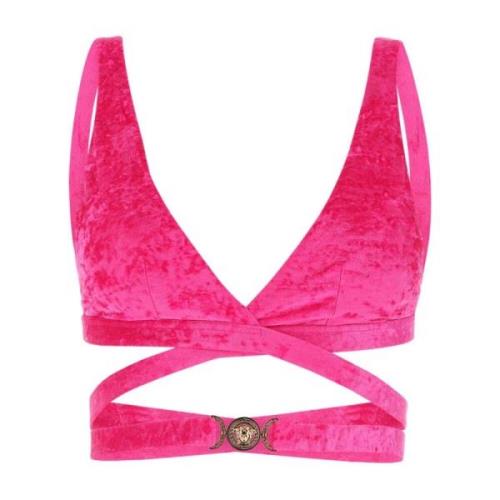 Top bikini i forlænget Fuchsia fløjl