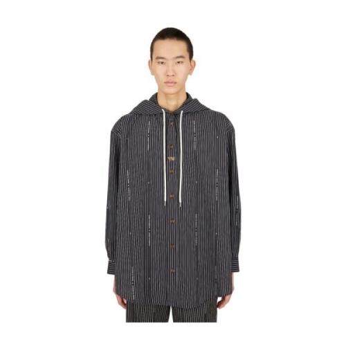 Pinstripe Hooded Overshirt Hoodie