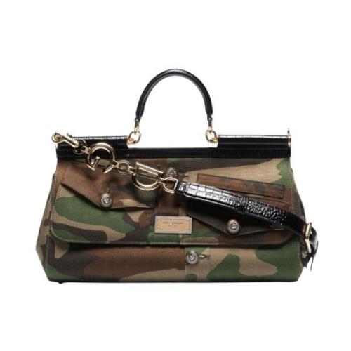 Grøn Camouflage Tote Taske