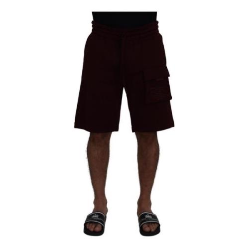 Stunning Logo Shorts, Maroon, Made in Italy