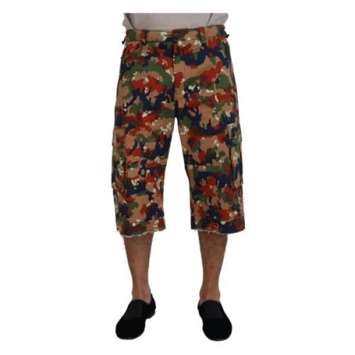 Multifarvet Camoufleret Cargo Shorts