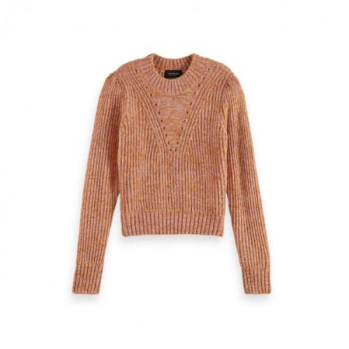 Moderne Orange Pullover med Puff Ærmer