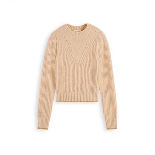 Beige Puff Ærme Sweater