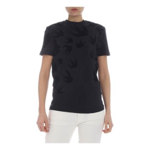 Velvet Swallow Tshirt, Sort med Svale Motiv