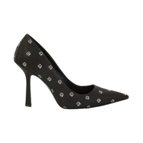 Strass Logo Satin Pumps