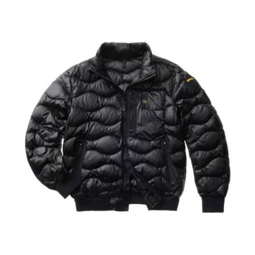 Sort Nylon Puffer Frakke