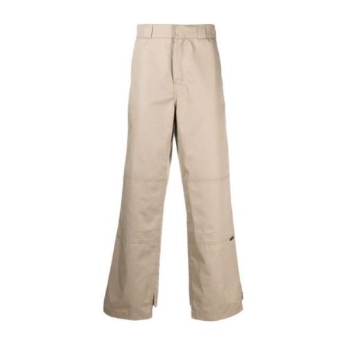 Beige Chino Bukser med Høj Talje