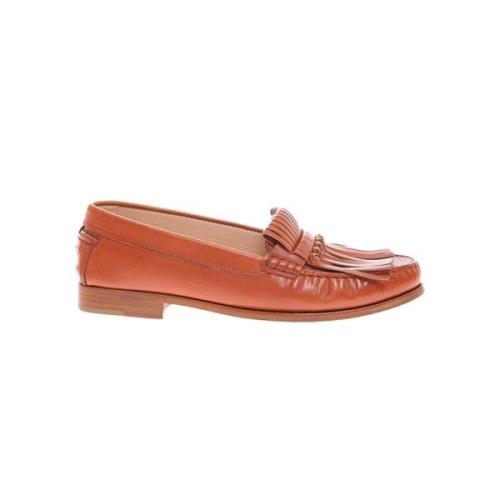 Patineret kalveskind frynse loafers