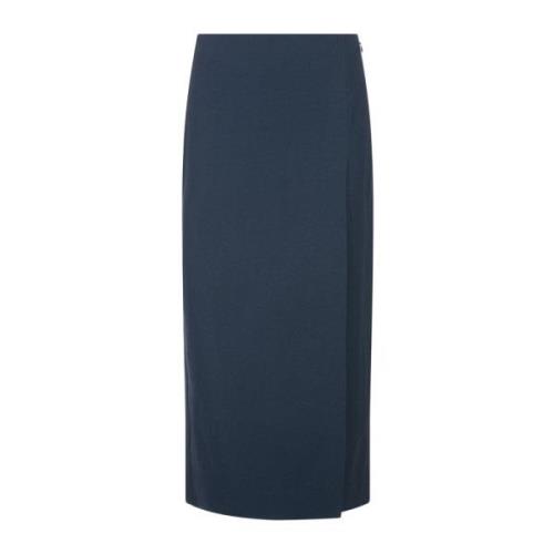 Solar Blue Wrap Midi Nederdel