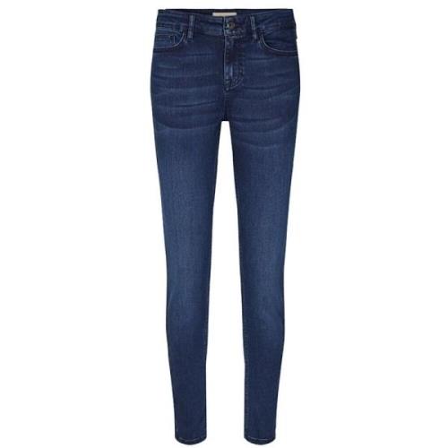 Højtaljede Skinny Fit Blå Denim Jeans